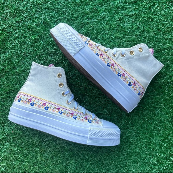 💝Converse Chuck Taylor All Star Ctas Lift Hi Floral - Picture 8 of 11